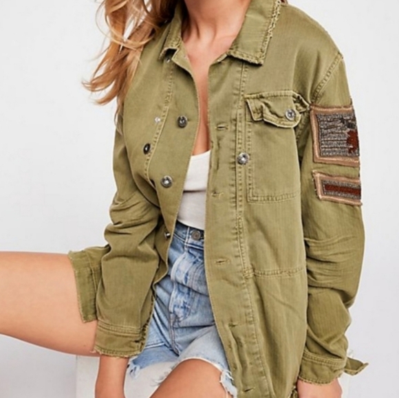 FREE PEOPLE Embellished Military Jacket - Picture 4 of 16
